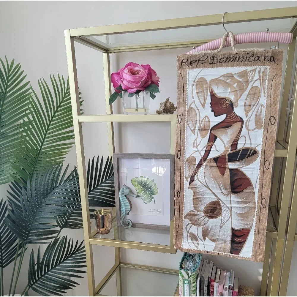 African Woman Gold Painting from the Dominican Republic!
